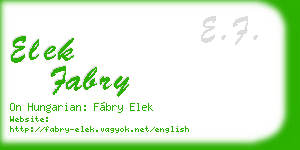 elek fabry business card