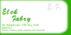elek fabry business card
